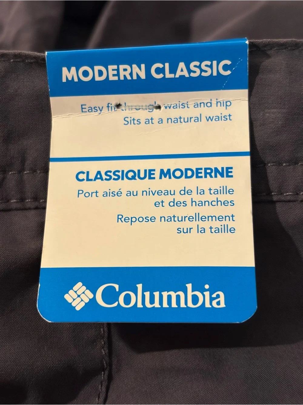 NWT Columbia Men's charcoal Flat Front Shorts size 32 10in